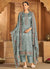 Blue Embroidered Pakistani Straight Suit