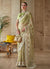 Lime Green Embroidery Silk Saree