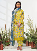 Yellow Printed Salwar Kameez Suit