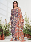 Purple Printed Salwar Kameez Suit