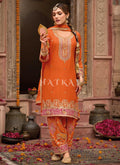 Orange Multi Embroidery Salwar Kameez