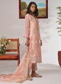 Peach Embroidered Pakistani Suit