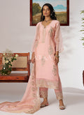 Peach Embroidered Pakistani Suit