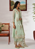 Green Embroidered Pakistani Suit