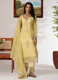 Yellow Embroidered Pakistani Suit