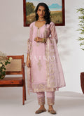 Lavender Embroidered Pakistani Suit