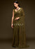 Olive Green Sequins Embroidery Georgette Saree