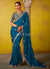 Royal Blue Multi Embroidery Silk Saree