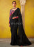 Black And Pink Multi Embroidery Silk Saree