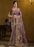 Mauve Purple Embroidered Silk Saree