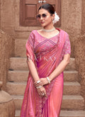 Salmon Pink Silk Saree