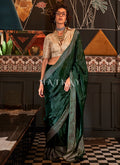 Green And Beige Silk Saree