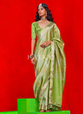 Light Green Handloom Silk Saree