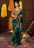 Green And Red Embroidered Silk Saree