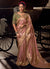 Pink And Green Handwork Tissue Silk Saree