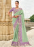 Green And Lavender Multi Embroidery Saree