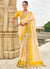 Cream And Yellow Multi Embroidery Saree