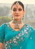 Turquoise Multi Embroidery Saree