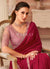 Cherry Red And Pink Designer Embroidered Saree