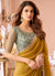 Yellow And Olive Designer Embroidered Saree