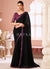 Black And Red Designer Embroidered Saree