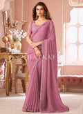 Pink Designer Embroidered Saree