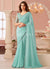 Sky Blue Designer Embroidered Saree