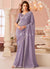 Lavender Designer Embroidered Saree