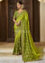 Green Ombré Multi Embroidery Tissue Silk Saree