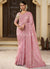 Pink Multi Embroidery Tissue Silk Saree