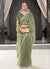 Olive Green Embroidered Organza Saree