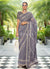 Purple Embroidered Organza Saree