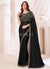 Midnight Black Embroidery Silk Saree