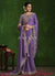 Violet Multi Embroidery Premium Silk Saree