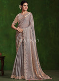 Rose Gold Multi Embroidery Premium Silk Saree