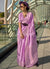 Lilac Purple Golden Handloom Silk Saree