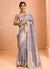 Lavender And Pink Embroidery Saree