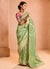 Green And Pink Embroidery Saree