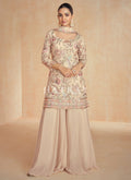 Blush Pink Multi Embroidery Sharara Suit