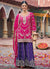 Rani Pink And Purple Embroidery Sharara Style Suit