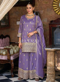 Lavender Embroidered Sharara Suit