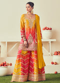 Yellow And Red Sharara Style Suit