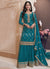 Turquoise Embroidered Sharara Suit