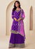 Purple Reshamkari Embroidery Sharara Suit