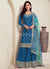 Royal Blue Reshamkari Embroidery Sharara Suit