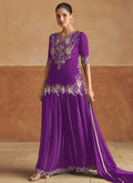 Violet Short Kurti And Sharara