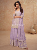 Lavender Pakistani Sharara Suit