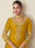 Golden Yellow Reshamkari Straight Suit