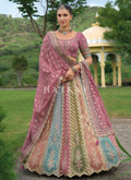 Purple Multicolored Traditional Embroidery Bridal Lehenga Choli