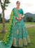 Teal Blue And Green Traditional Embroidery Bridal Lehenga Choli